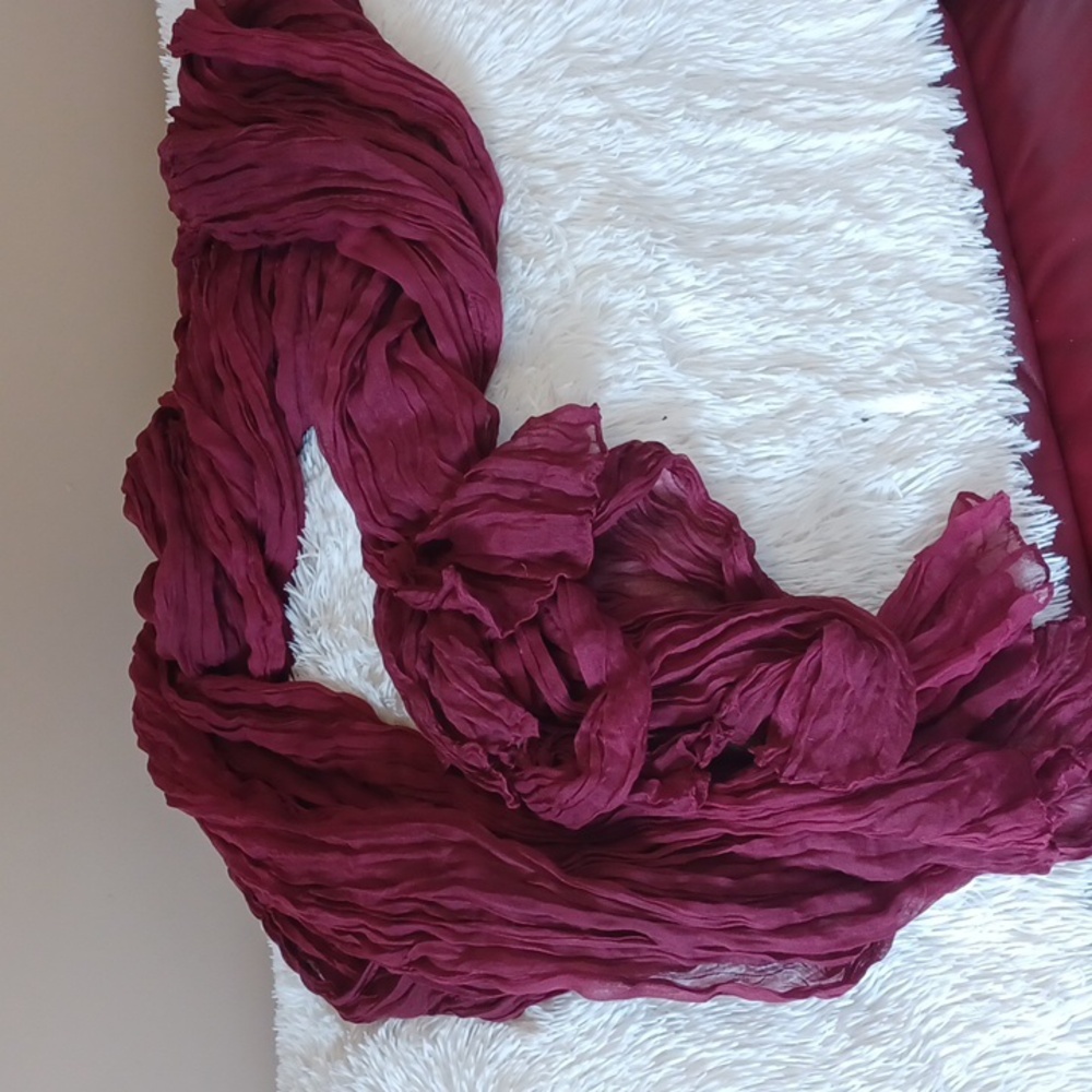 Six Elegant Burgundy Table Runners Set Of 6- 108x16 Inches